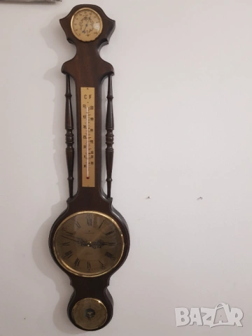 Голям барометър,термометър,влагометър и часовник, снимка 2 - Антикварни и старинни предмети - 53022916