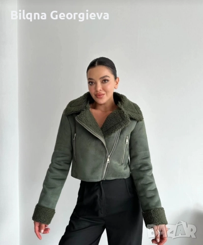 Дамско велурено яке, снимка 2 - Якета - 52575913