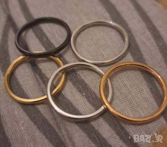 Цветни пръстени халки, стомана, снимка 4 - Пръстени - 54011994