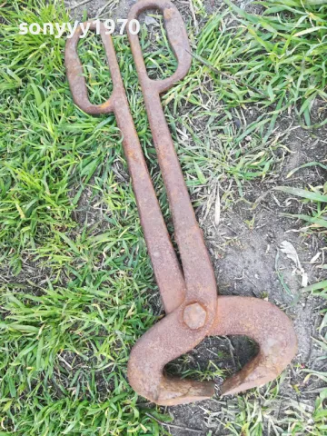 антики-стари ковашки клещи 36см 1204251651, снимка 6 - Антикварни и старинни предмети - 49871762