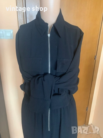 Черен гащеризон Zara с ефектен цип, размермS/M, снимка 2 - Гащеризони - 53687440
