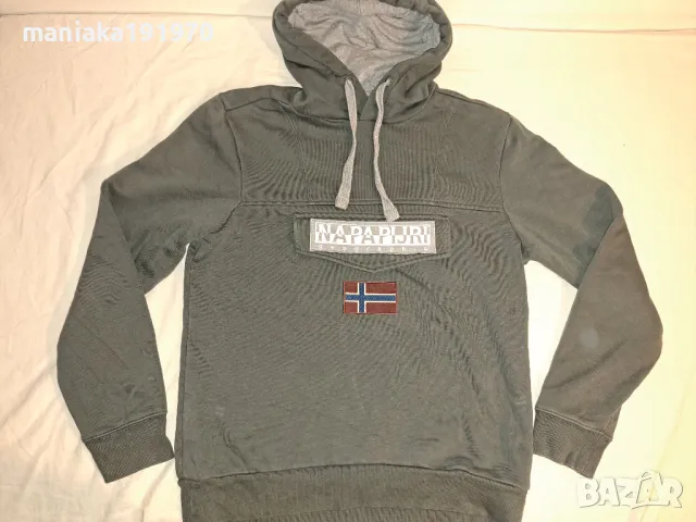 Napapijri Mens Green Burgee Winter 1 Hoodie (S) мъжки суичър , снимка 2 - Суичъри - 47755156