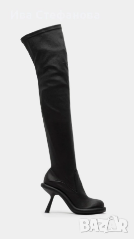 Разкошни Vic Matie нови дълги черни чизми ботуши до каляното кожени кожа 100 % оригинални маркови , снимка 7 - Дамски ботуши - 48933413