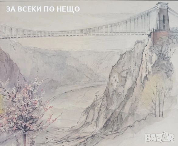 АКВАРЕЛ - БРИСТОЛ МОСТА КЛИФТЪН СЪСПЕНШЪН, снимка 4 - Картини - 53717963