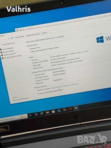 Acer Nitro 5 15.6" инча/11th Gen i5/16GB RAM/512GB SSD/NVIDIA, снимка 3 - Лаптопи за игри - 52570137