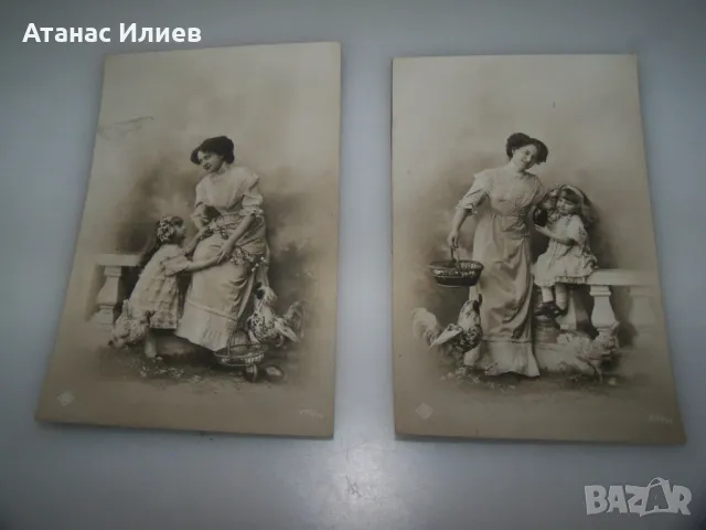 Две стари френски великденски пощенски картички, 1910г., снимка 1 - Филателия - 49601175