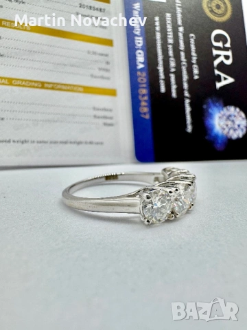 Сребърни пръстен с мойсанит (Диамант) 2.5 карата, снимка 8 - Пръстени - 54117348