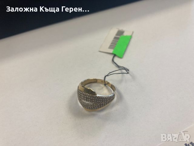 Дамски златен пръстен 2,56гр. размер 58, снимка 2 - Пръстени - 45115302