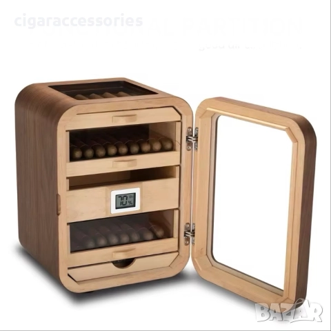 Луксозен хумидор за пури – 5 нива, до 110 пури, кедрово дърво, снимка 3 - Табакери - 51590860