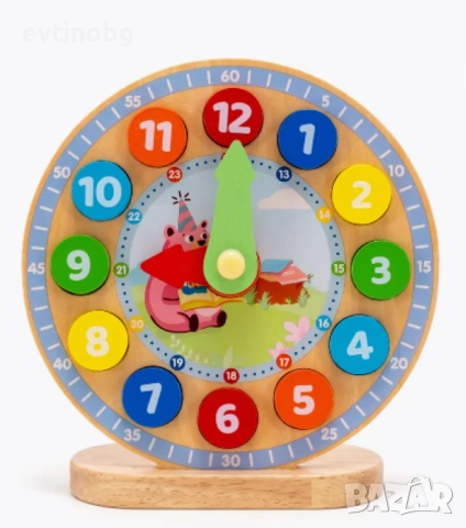 Дървен сортер,часовник,образователна игра