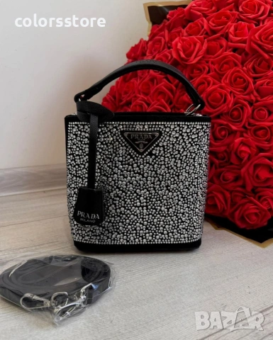 Чанта с камъчета Pr@ @da/IM14w, снимка 4 - Чанти - 53541570