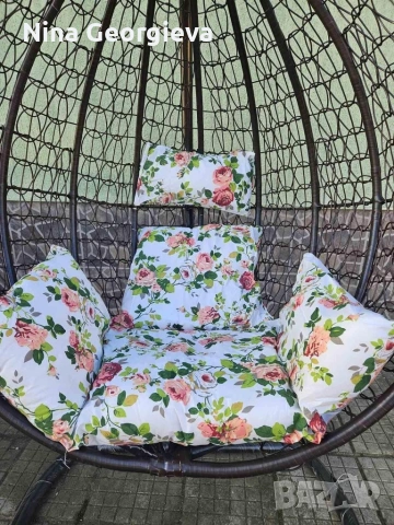 Градинска люлка от PVC ратан с метална конструкция., снимка 6 - Други стоки за дома - 53845949