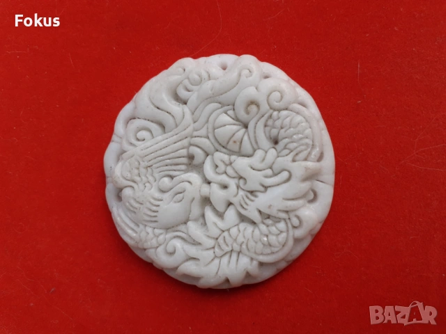 Медальон нефрит, снимка 4 - Антикварни и старинни предмети - 53388698