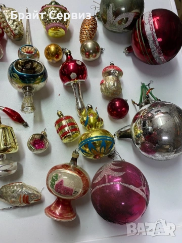 Стари стъклени украшения за елха, снимка 5 - Колекции - 53416890