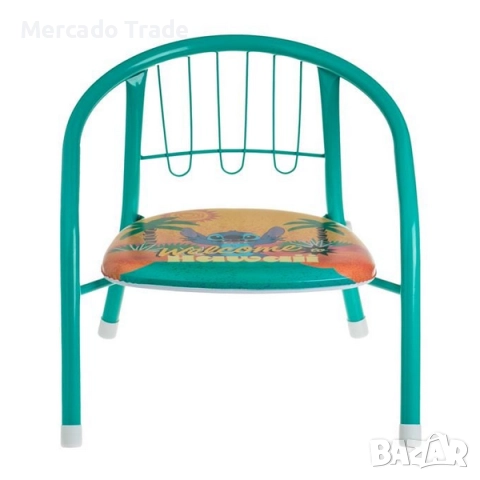 Детско метално столче с дизайн Stitch в цвят мента и оранжево, снимка 3 - Мебели за детската стая - 51620662