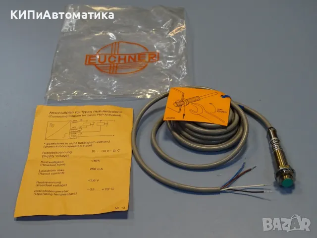 Индуктивен датчик EUCHNER EGT 12X02UP024 precision proximity switch 10-30VDC, снимка 1 - Резервни части за машини - 47676713