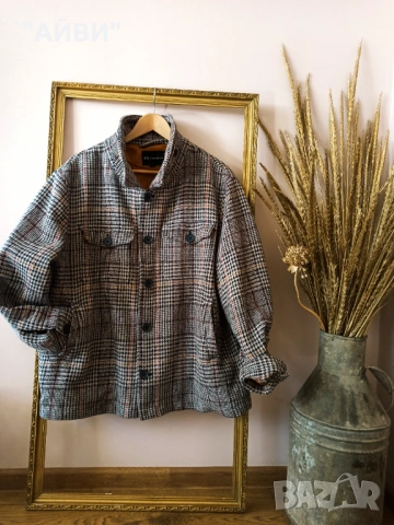 Дамска карирана риза-яке овършърт