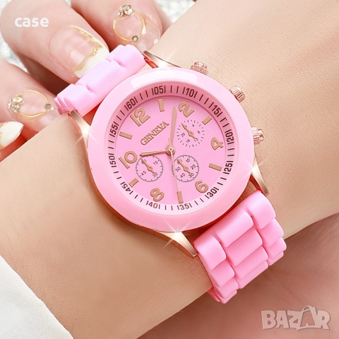 Часовник ,лек и удобен с силиконова каишка 5цвята, снимка 3 - Чанти - 51605645