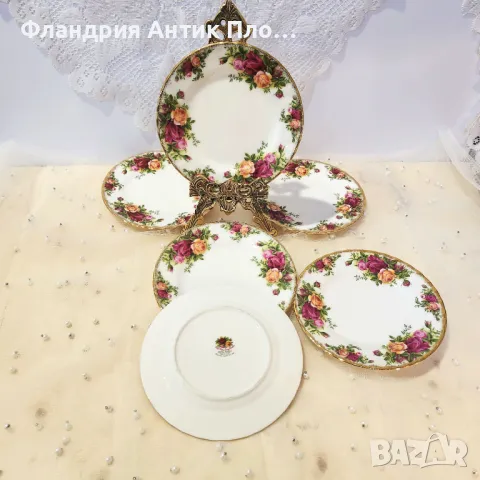 Комплект от шест чинии Royal Albert "Old Country Roses", снимка 5 - Сервизи - 49435099