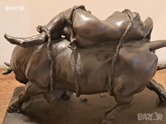 масивна бронзова пластика "Похищението на Европа", снимка 10 - Декорация за дома - 53302508