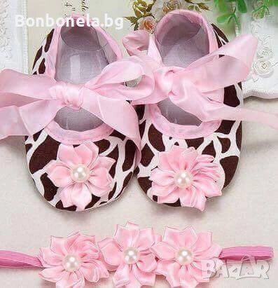 Бебешки буйки / обувки + лента в комплект, снимка 6 - Бебешки обувки - 53035070