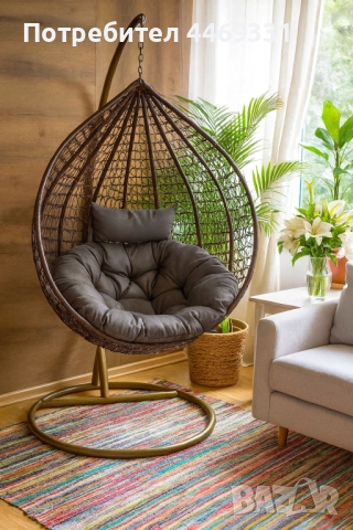 Градинска висяща люлка тип гнездо,яйце–Промоция!, снимка 6 - Дивани и мека мебел - 52375386