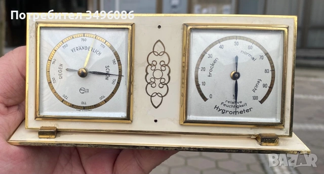Стар  и много рядък немски барометър с хигрометър SIEMENS, снимка 17 - Антикварни и старинни предмети - 54063869