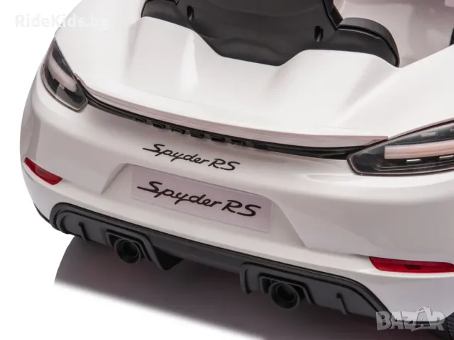 Porsche Spyder RS 12V – Детска акумулаторна кола, Бяла, EVA гуми, снимка 9 - Детски велосипеди, триколки и коли - 49731017