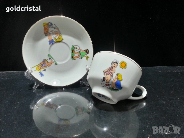Стар български порцелан детски комплект 