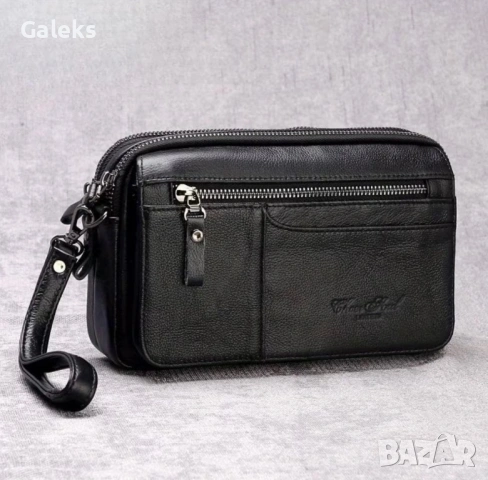 Мъжки универсални и елегантни, компактни кожени ръчни чантички тип Борсета!, снимка 4 - Чанти - 53805691