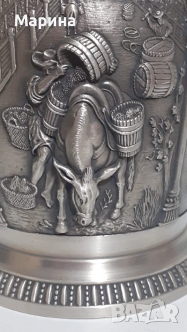 Комплект за вино от калай Antik*Vintage #114, снимка 9 - Антикварни и старинни предмети - 52419973