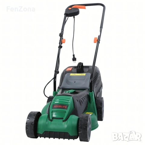 Косачка за трева електрическа 1600W – Лека и мощна, 32 см ширина, 30L кош, 3 нива на косене, снимка 4 - Градинска техника - 53931114