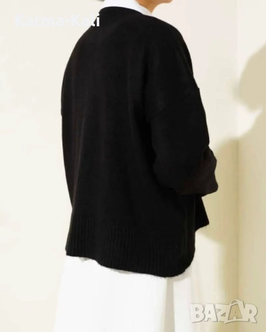 нов черен пуловер с мече, снимка 2 - Блузи с дълъг ръкав и пуловери - 52171090