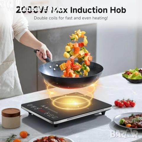 AMZCHEF Индукционен котлон 2000W 20 нива, снимка 4 - Котлони - 53735713