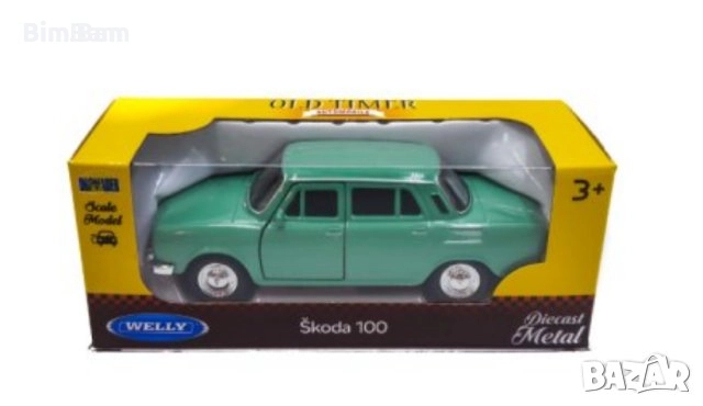 Колекционерска метална количка Škoda 100 / WELLY