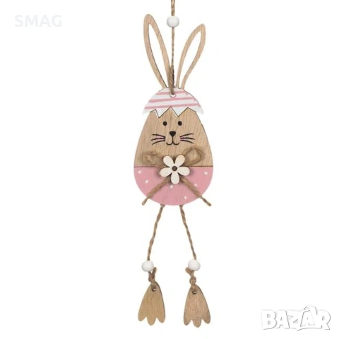 Великденска дървена висулка със зайче 20 см_1209037, снимка 2 - Декорация за дома - 54144407