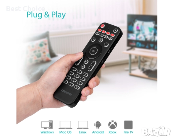 Orbsmart AM-1 Pro, TV дистанционно, безжична аеромишка, микрофон и мини клавиатура. , снимка 6 - Дистанционни - 52550757