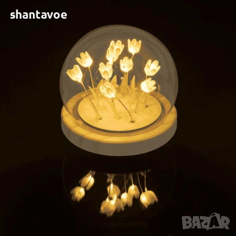 Нежна декоративна лед лампа - лалета, снимка 5 - Настолни лампи - 53712431