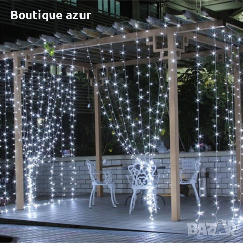 Коледна украса - LED светеща завеса, 300x60 см.