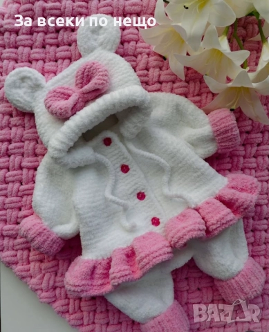 Гащеризонче в розово за момиченце Код S5, снимка 7 - Комплекти за бебе - 52393192