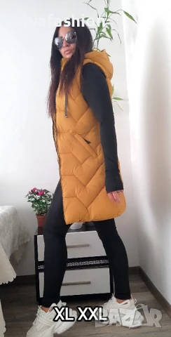 ✅Дамски елек - грейка дълъг с качулка L XL XXL Удобен! Практичен! Качествен! Поръчай на 📱💌, снимка 7 - Елеци - 47083631