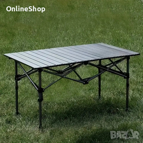 Сгъваема къмпинг маса, 95x56x50 см, стоманена конструкция, снимка 11 - Други стоки за дома - 53076270
