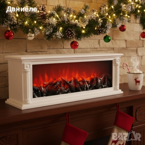 Голяма LED камина с ефект на жар – уют и атмосфера без дим и огън SP47