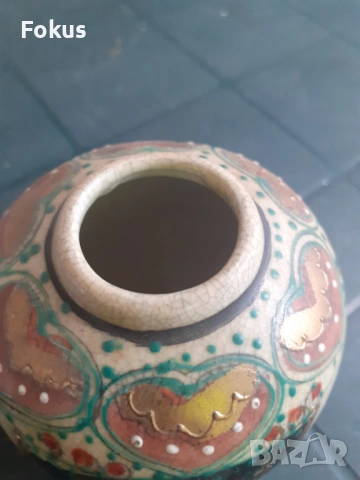 Красива стара ваза порцелан Сатцума Satsuma, снимка 3 - Антикварни и старинни предмети - 53307554