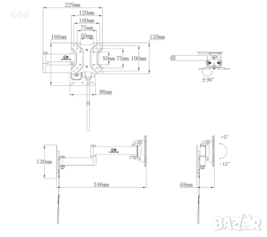 Въртяща стойка за телевизор, снимка 7 - Други стоки за дома - 54027172