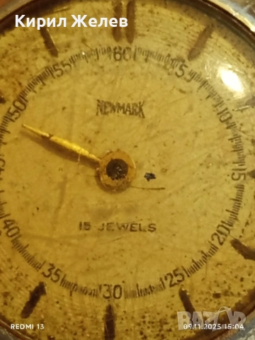 Стар механичен часовник NEWMARK за КОЛЕКЦИОНЕРИ 51537, снимка 3 - Антикварни и старинни предмети - 52351416