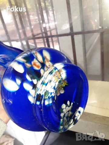 Невероятна голяма ваза Мурано стъкло кобалт, снимка 4 - Антикварни и старинни предмети - 53291713
