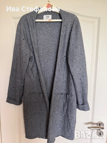 Нова маркова сива жилетка без закопчаване на дупки Denim Hunter овърсайз oversize модел