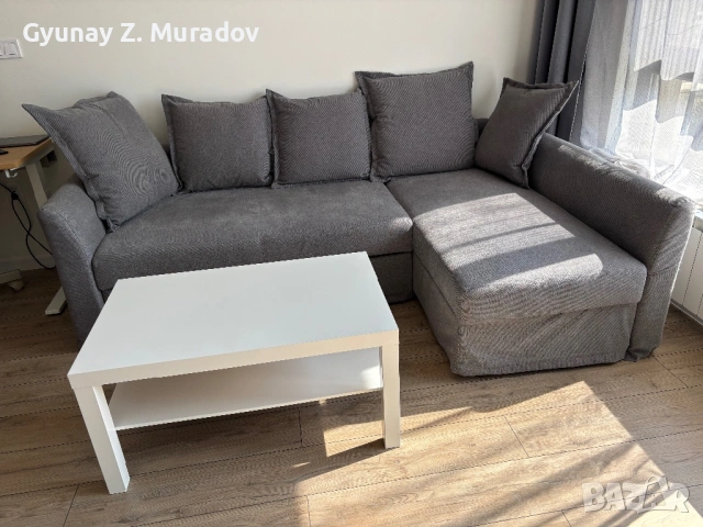 Разтегателен ъглов диван Holmsund IKEA, снимка 3 - Дивани и мека мебел - 53752378