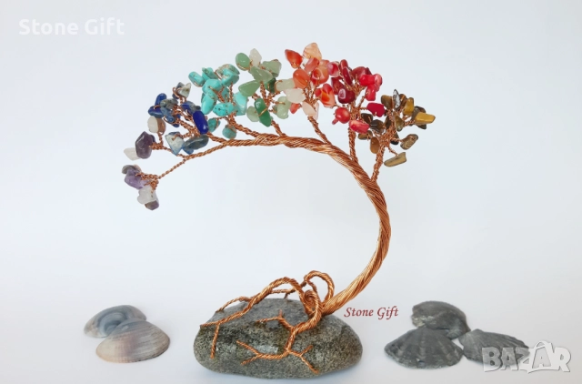 Дръвче 7 Кристала, Подарък за Юбилей, Подарък Любов, Кристали, Идея Коледа, снимка 2 - Други - 43610845